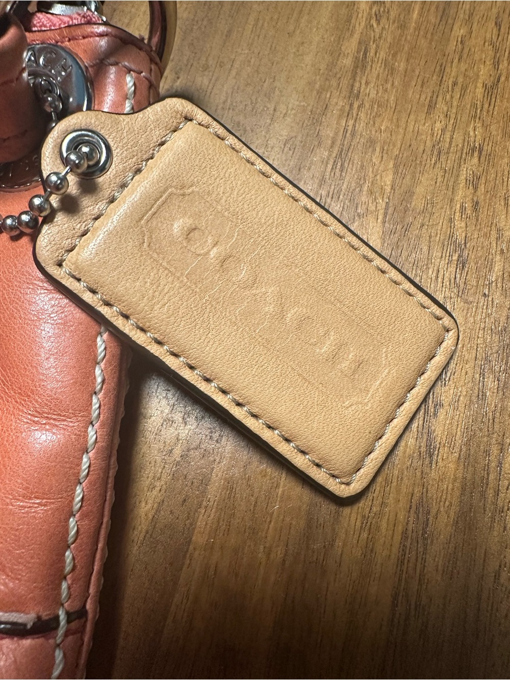 Coach Poppy Hippie Leather Hobo Bag with Matching Wallet in Salmon Pink - Picture 11 of 16